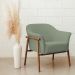 Kit 02 Poltronas Luna Base Madeira Poliéster Verde - Nexta Casa