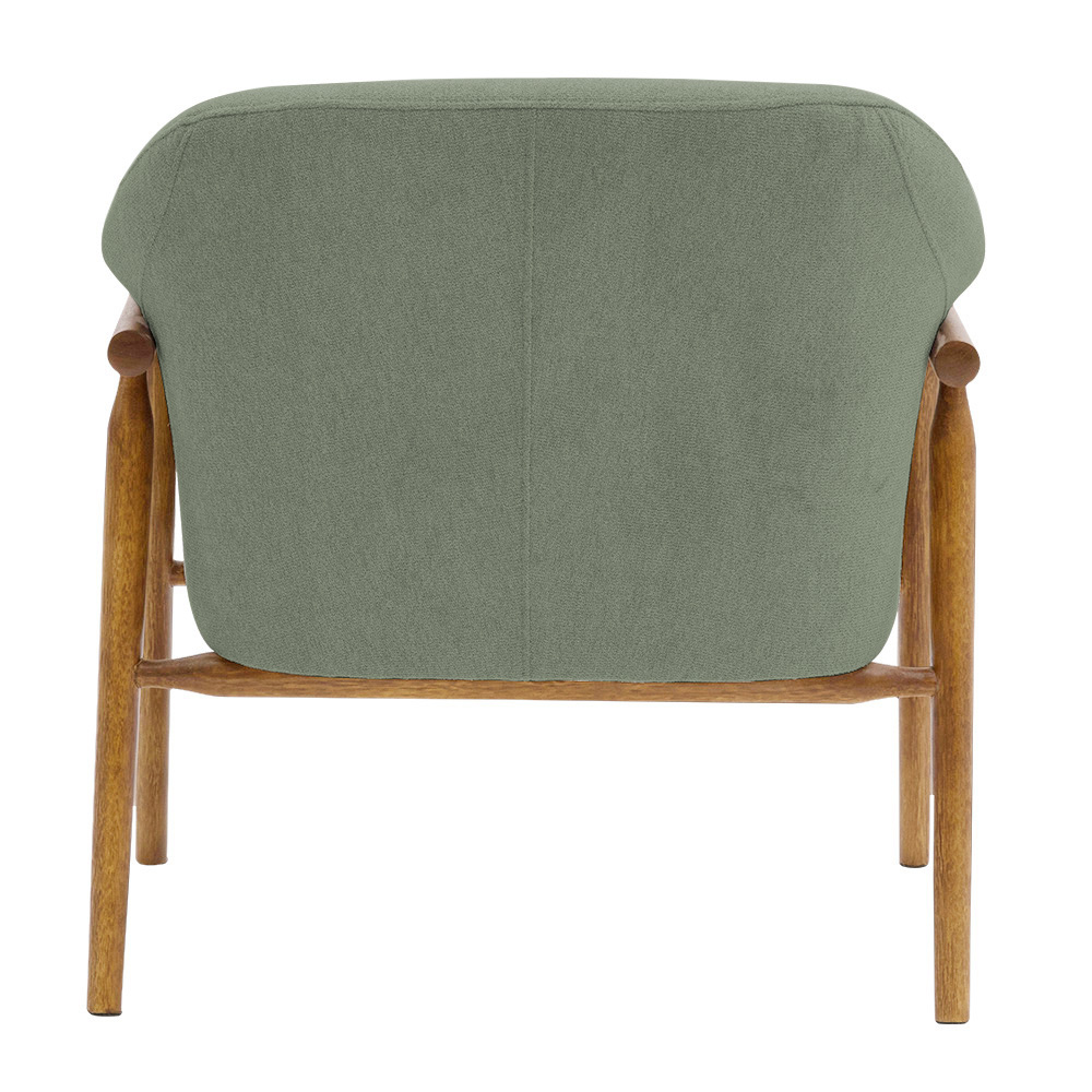 Kit 02 Poltronas Luna Base Madeira Poliéster Verde - Nexta Casa