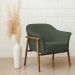 Kit 02 Poltronas Luna Base Madeira Poliéster Verde Musgo - Nexta Casa