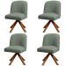 Kit 04 Cadeiras De Jantar Cléo Base Giromad Linho Verde - Nexta Casa