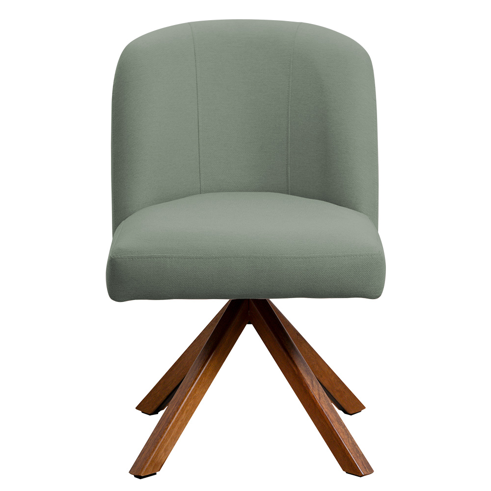 Kit 04 Cadeiras De Jantar Cléo Base Giromad Linho Verde - Nexta Casa