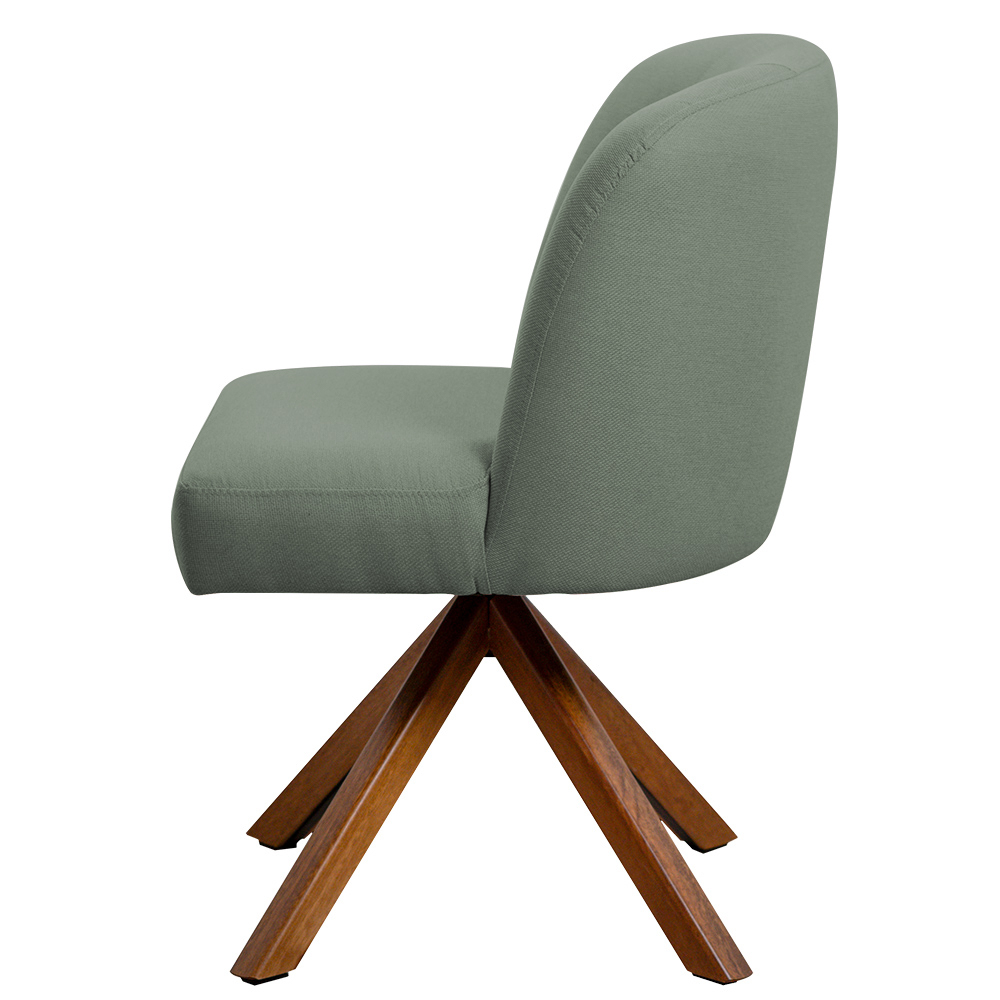 Kit 04 Cadeiras De Jantar Cléo Base Giromad Linho Verde - Nexta Casa