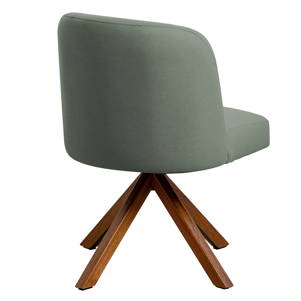 Kit 04 Cadeiras De Jantar Cléo Base Giromad Linho Verde - Nexta Casa