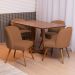 Kit 04 Cadeiras De Jantar Cléo Pés Palito Linho Terracota - Nexta Casa