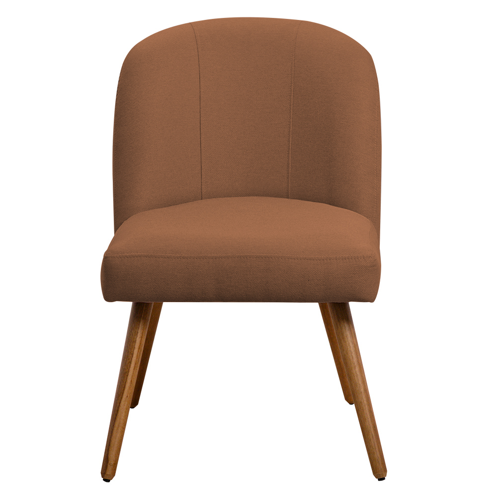Kit 04 Cadeiras De Jantar Cléo Pés Palito Linho Terracota - Nexta Casa