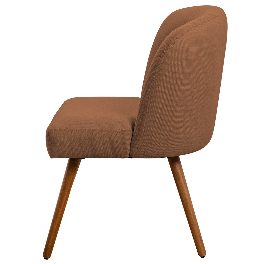 Kit 04 Cadeiras De Jantar Cléo Pés Palito Linho Terracota - Nexta Casa
