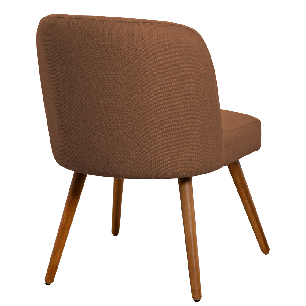 Kit 04 Cadeiras De Jantar Cléo Pés Palito Linho Terracota - Nexta Casa