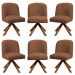 Kit 06 Cadeiras De Jantar Cléo Base Giromad Linho Terracota - Nexta Casa