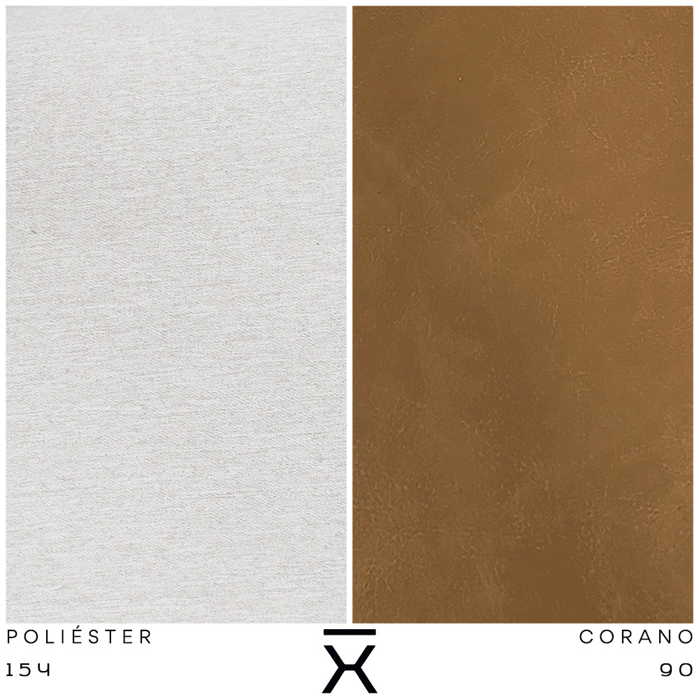 Kit Poltrona com Puff Donna Poliéster Bege Cru Corano Caramelo - Nexta Casa