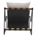 Kit Poltrona com Puff Turim Base Aço Preto Recouro Black Linho Off White - Nexta Casa