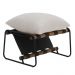 Kit Poltrona com Puff Turim Base Aço Preto Recouro Black Linho Off White - Nexta Casa