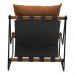 Kit Poltrona com Puff Turim Base Aço Preto Recouro Black Poliéster Terracota - Nexta Casa