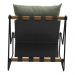 Kit Poltrona com Puff Turim Base Aço Preto Recouro Black Poliéster Verde - Nexta Casa