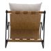 Kit Poltrona com Puff Turim Base Aço Preto Recouro Camel Linho Off White - Nexta Casa