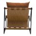 Kit Poltrona com Puff Turim Base Aço Preto Recouro Camel Poliéster Terracota - Nexta Casa