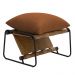 Kit Poltrona com Puff Turim Base Aço Preto Recouro Camel Poliéster Terracota - Nexta Casa