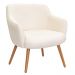 Poltrona De Sala Decorativa Jade Pés Palito Castanho Bouclê Off White - Nexta Casa
