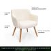 Poltrona De Sala Decorativa Jade Pés Palito Castanho Bouclê Off White - Nexta Casa