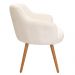 Poltrona De Sala Decorativa Jade Pés Palito Castanho Bouclê Off White - Nexta Casa