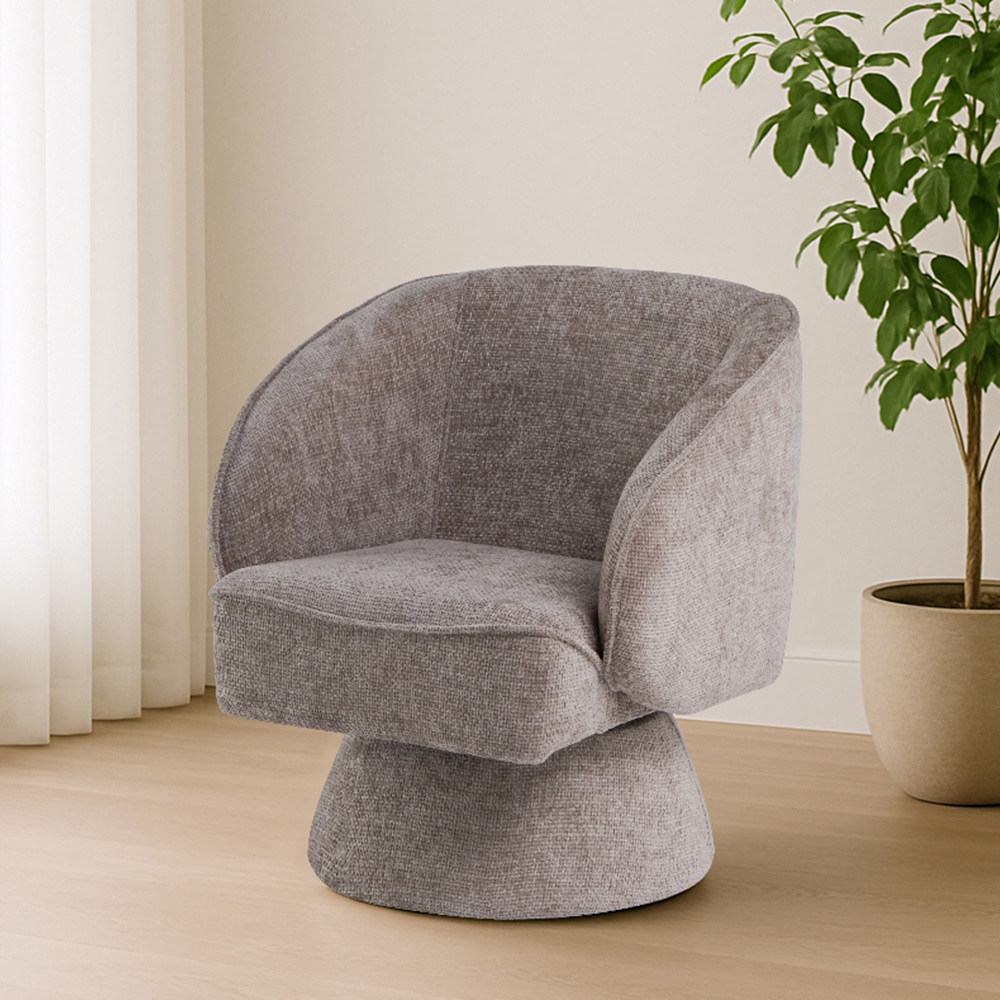 Poltrona Decorativa Agnes Base Fixa Linhão Aveludado Cáqui - Nexta Casa