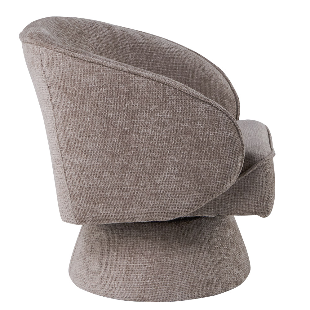 Poltrona Decorativa Agnes Base Fixa Linhão Aveludado Cáqui - Nexta Casa
