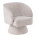 Poltrona Decorativa Agnes Base Giratória Linhão Aveludado Off White - Nexta Casa