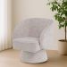 Poltrona Decorativa Agnes Base Giratória Linhão Aveludado Off White - Nexta Casa