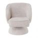 Poltrona Decorativa Agnes Base Giratória Linhão Aveludado Off White - Nexta Casa