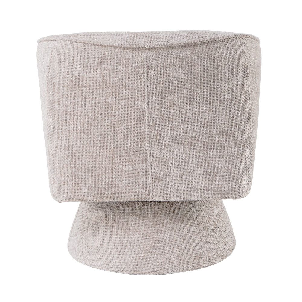 Poltrona Decorativa Agnes Base Giratória Linhão Aveludado Off White - Nexta Casa