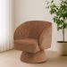 Poltrona Decorativa Agnes Base Giratória Linhão Aveludado Terracota - Nexta Casa
