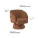 Poltrona Decorativa Agnes Base Giratória Linhão Aveludado Terracota - Nexta Casa