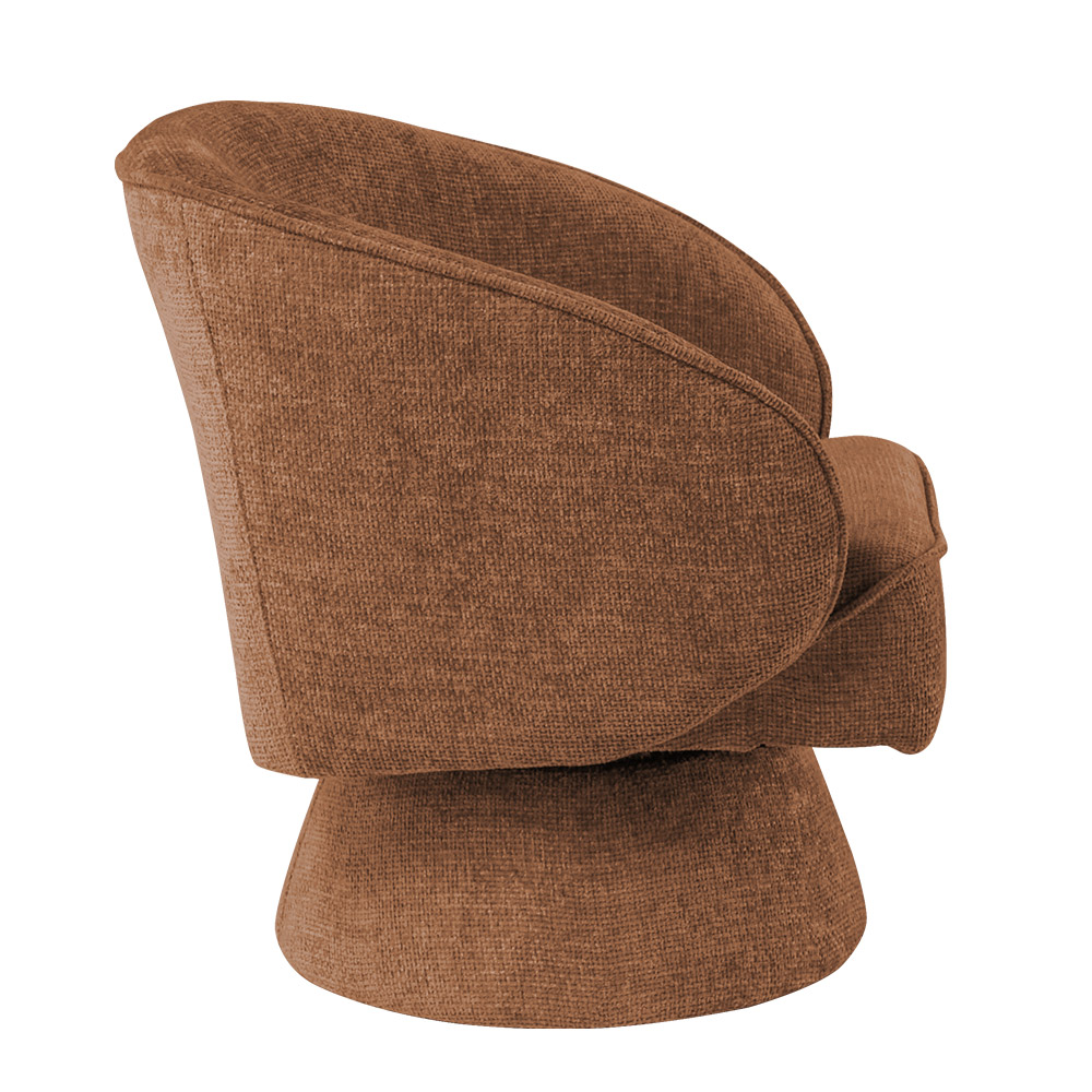 Poltrona Decorativa Agnes Base Giratória Linhão Aveludado Terracota - Nexta Casa