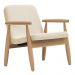 Poltrona Decorativa Antonela Base Madeira Natural Linho Bege Claro - Nexta Casa