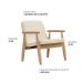 Poltrona Decorativa Antonela Base Madeira Natural Linho Bege Claro - Nexta Casa