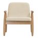 Poltrona Decorativa Antonela Base Madeira Natural Linho Bege Claro - Nexta Casa
