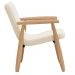 Poltrona Decorativa Antonela Base Madeira Natural Linho Bege Claro - Nexta Casa