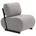 Poltrona Decorativa Athos Base Madeira Preto Bouclé Sheep Cinza - Nexta Casa