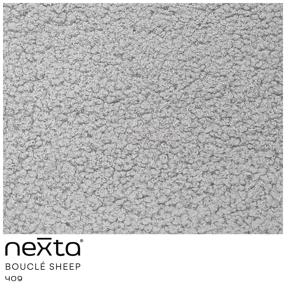 Poltrona Decorativa Athos Base Madeira Preto Bouclé Sheep Cinza - Nexta Casa