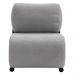 Poltrona Decorativa Athos Base Madeira Preto Bouclé Sheep Cinza - Nexta Casa