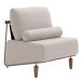 Poltrona Decorativa Aurea Base Aço Champagne Linho Bege - Nexta Casa