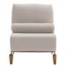 Poltrona Decorativa Aurea Base Aço Champagne Linho Bege - Nexta Casa
