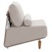 Poltrona Decorativa Aurea Base Aço Champagne Linho Bege - Nexta Casa
