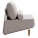 Poltrona Decorativa Aurea Base Aço Champagne Linho Cinza Mesclado - Nexta Casa