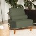 Poltrona Decorativa Aurea Base Aço Champagne Linho Verde - Nexta Casa