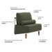 Poltrona Decorativa Aurea Base Aço Champagne Linho Verde - Nexta Casa