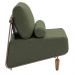 Poltrona Decorativa Aurea Base Aço Champagne Linho Verde - Nexta Casa