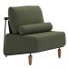 Poltrona Decorativa Aurea Base Aço Preto Linho Verde - Nexta Casa