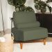 Poltrona Decorativa Aurea Base Aço Preto Linho Verde - Nexta Casa