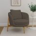 Poltrona Decorativa Austin Base Madeira Bouclé Marrom - Nexta Casa