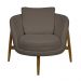 Poltrona Decorativa Austin Base Madeira Bouclé Marrom - Nexta Casa